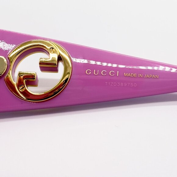 NEW GUCCI GG1412S 003 PINK SHIELD WOMEN SUNGLASSES GUCCI - Picture 11 of 12